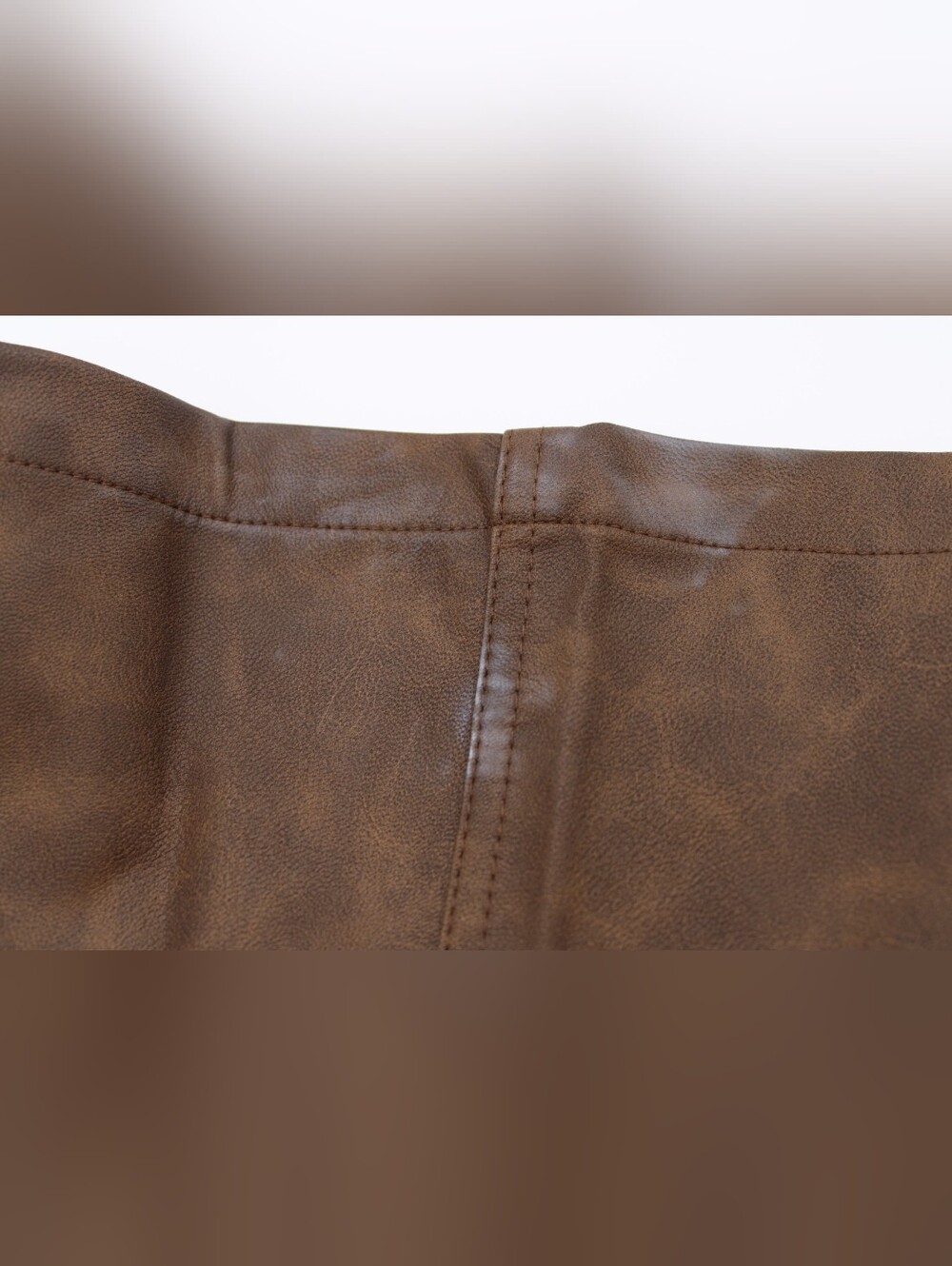 Fashion Nova Brown Faux Leather Cargo Pants Wide Leg Utility Size Small - Picture 6 of 8